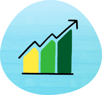 Bar chart with upward trend